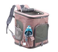 JINGYAN Zaini per Cani Extra Large Space Pet Backpack Breathable Dog Strollers Cart Travel Outdoor Portable Cat Transport Bag Puppy Carrier Pet Trolley(Pink)