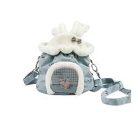 JINGYAN Zaini per Cani Guinea Pig Nest Plush Pet House Vivid Color Easy To Clean Light Chinchilla Pet Outing Backpack(Blue)