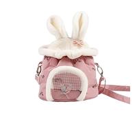 JINGYAN Zaini per Cani Guinea Pig Nest Plush Pet House Vivid Color Easy To Clean Light Chinchilla Pet Outing Backpack(Pink)