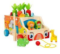 Jingyash Giochi per La Motricità Fine - Gioco Raccolta Carote Classificatore Forme Legno,Giocattolo Educativo Bambini 1-3 Anni Apprendimento Casa