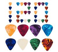 Jingyash Plettri per Chitarra Elettrica | 120 Pezzi Plettri Colorati Per Tasti,Spessore 0.46/0.71/0.96 Mm, Plettri Per Dita Per Chitarre Ukulele Bassi