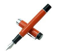 Jinhao 100, Penna stilografica classica in celluloide, colore arancione rosso con finiture argento, con pennino medio e convertitore, set con custodia