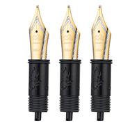 Jinhao 100 - Set di 3 penne stilografiche con pennino medio, con inserto nero e finiture dorate, compatibile con Jinhao 100, X350, X850, 9036, 9065, 9016