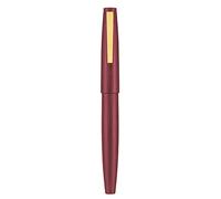 Jinhao 80 penna stilografica in fibra di vino rosso spazzolata, pennino fine con convertitore e piccolo set di penne (clip dorata)