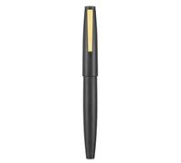 Jinhao 80 penna stilografica in fibra nera spazzolata, pennino ultra fine con convertitore e piccolo set di penne (clip dorata)