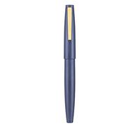 Jinhao 80 penna stilografica spazzolata in fibra blu scuro, pennino ultra fine con convertitore e piccolo set di penne (clip dorata)
