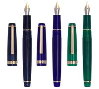 Jinhao 82 - Penna stilografica trasparente con finiture dorate (blu marino, blu navy, verde, extra fine)
