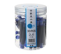 Jinhao - Cartucce universali per penna stilografica, 2,6 mm, 30 pezzi, colore: nero e blu