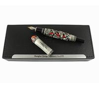 Jinhao lusso antico cinese dinastia ming imperatore stile drago gioca giada penna stilografica perla con confezione regalo, nero & rosso