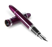 Jinhao Penna stilografica di lusso viola 159, penna stilografica per calligrafia, pennino ricurvo, grande penna da ufficio pesante, set con custodia
