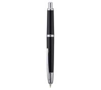 Jinhao Serie 20 - Penna stilografica con punta retrattile media e convertitore d'inchiostro, colore: nero piano