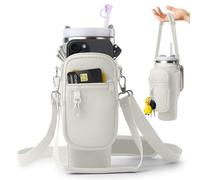 JINHCHIF Stanley - Borsa da trasporto per bicchiere Stanley da 1000 ml, con tasca per telefono, porta bottiglia d'acqua con 2 cinghie regolabili e copertura per cannuccia, portabicchieri in neoprene