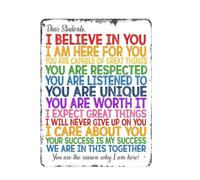 JINHEQIAO Targa in metallo ispiratrice, 20,3 x 30,5 cm, multicolore, montaggio a parete, retrò, tema aula, cartello decorativo