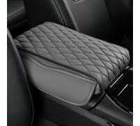 jinhuo Copri Bracciolo Auto Compatibile con la MG ZS 2021-2025 - in Vera Pelle Antiscivolo - Cuscino Gomito con Tasche Organizzatore - Protezione Graffi per Interni Auto,Grey-B