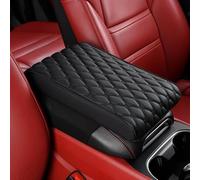 jinhuo Copri Bracciolo Auto Compatibile con la MG ZS 2021-2025 - in Vera Pelle Antiscivolo - Cuscino Gomito con Tasche Organizzatore - Protezione Graffi per Interni Auto,Black-A