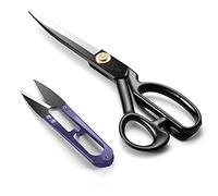 JINJIAN Forbici da Sarto in Acciaio ad Alto Tenore di Carbonio, 22,5 cm, con Tagliafilo per Tagliare Abbigliamento, Tessuto, Pelle (mano destra)