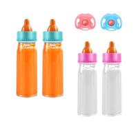 JINJUMEI 4 Pezzi Biberon Magico e 2 pezzi di nullini per bambole, il Liquido Scompare, Alimentazione Simulata, accessori per bambole, regali per bambini, dai 3 anni in su