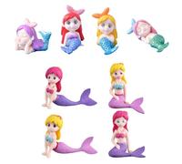 JINJUMEI 8 Pezzi Mermaid Cake Topper, Statuine in Miniatura a Forma di Sirena Figurine di Sirena Toppers Torta Bambola Sirena Decorazione Torta Mini Decorazione Sirena per Bambini Festa di Compleanno