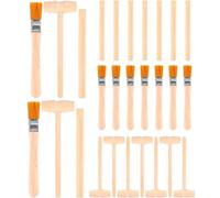 JINJUMEI 9 Set Strumenti per Scavo in Legno per Bambini, Strumenti Di Scavo Kit, Dinosauri Attrezzi Archeologici Martello di Legno Martello da Scavo, Giocattolo Educativo, Geografia Rock