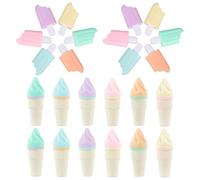JINJUMEI Set di 24 mini evidenziatori, 6 matite colorate pastello, evidenziatore a forma di ghiaccio, piccoli pennarelli divertenti, unici per bambini, studenti e uso ufficio