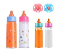 JINJUMEI Set di 6 bottiglie per bambole con capezzolo, Biberon Giocattolo, accessori per bambole giocattolo, il Liquido Scompare, Alimentazione Simulata, Adatto a Bambini dai 3 Anni in Su