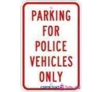 JINKAIRUI Cartello in metallo con scritta "Parking for Police Vehicles Only Parcheggio" S Sign Outdoor Security Farm Yard Warning Decoratives Metal Aluminium Sign 20,3 x 30,5 cm