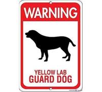 JINKAIRUI Cartello stradale con indicazione di avvertimento giallo cane da laboratorio animale domestico arte da parete per interni ed esterni 30,5 x 20,3 cm nuovo alluminio metallo latta segno