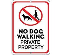JINKAIRUI Cartello stradale con indicazione di avvertimento "No Dog Walking Private Property Pet Animal for Wall Art Outdoor Indoor 30,5 x 20,3 cm Nuovo alluminio metallo latta Sign