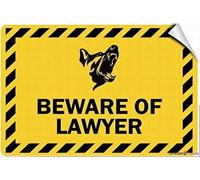 JINKAIRUI Cartello stradale con scritta in lingua inglese "Beware of Lawyer", in metallo, decorazione artistica da parete, segnale di avvertimento di sicurezza, per interni ed esterni, 20 x 30 cm