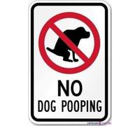 JINKAIRUI Cartello stradale di avvertimento No Dog Poop con simbolo della cacca di cane in metallo cartello da parete decorazione di sicurezza segnali di avvertimento per esterni e interni cartello