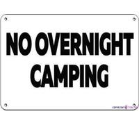 JINKAIRUI Cartello stradale di avvertimento No Overnight Camping Activity Campground S Escursionismo Alluminio Metallo per Decorazione da Parete 20x30 Pollici Insegne Ufficio Esterno & Interno Targa
