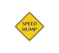 JINKAIRUI Grande cartello stradale Speed Hump Crossing Sign divertente giallo diamante latta cartello in alluminio per la decorazione della casa 20,3 x 20,3 cm
