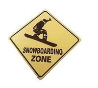 JINKAIRUI Snowboarding Zone - Targa in latta decorativa da parete, 30,5 x 30,5 cm