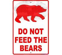 JINKAIRUI Targa decorativa da parete, 20,3 x 30,5 cm, con scritta "Do Not Feed The Bears" Wildlife Protection Caution Alert Warning Warning Notice alluminio metallo piastre di latta stampate