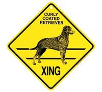 JINKAIRUI - Targa in metallo con rivestimento riccio, retriever Xing con cautela per cane, per casa, ufficio, bar, decorazione da parete per interni ed esterni, cartello