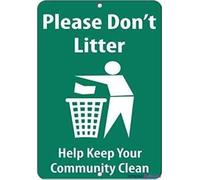 JINKAIRUI Targa in metallo con scritta in lingua inglese "Please Don't Litter Help Keep Your Community Clean", per esterni, sicurezza, fattoria, cortile, decorazione, 20,3 x 30,5 cm