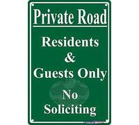 JINKAIRUI Targa in metallo retrò con scritta "Private Road Residents Guests Only" (lingua italiana non garantita)