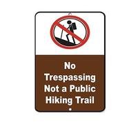 JINKAIRUI Targa in metallo retrò decorazione da parete in metallo grande cartello in alluminio latta segno No Trespassing Not A Public Hiking Trail segno attività 20,3 x 30,5 cm vintage segni piatti