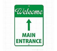JINKAIRUI Targa in metallo retrò decorazione da parete targa in alluminio nuovo cartello di benvenuto ingresso principale cartello di sicurezza cartello stradale retrò 30 x 20 cm piastre stampate
