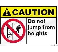 JINKAIRUI Targa in metallo vintage 9foya e decorazione per la casa cartello di sicurezza Do Not Jump from Heights Caution 20,3 x 30,5 cm, targa da parete personalizzata retrò per club pub bar poster