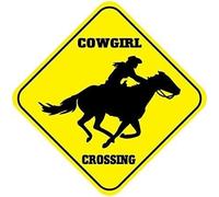JINKAIRUI - Targa quadrata in metallo con croce in cowgirl per casa, ufficio, bar, interni, esterni, decorazione da parete, cartello quadrato da 8 x 8 pollici