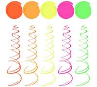 Jinlaili 10 Pz Decorazioni Pendenti a Spirale, Fluorescente Turbinii Appesi, Decorazioni a Spirale da Appendere, Stelle Filanti da Appendere di Carta, Appendere Soffitto Spirale Turbinanti per Feste