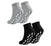 Jinlaili 2 Paia Calze Antiscivolo Uomo Donna, Calzini Sportivi Calze da Sport Yoga Pilates, Calzini Antiscivolo per Yoga, Pilates, Pure Barre, Balletto, Danza, Fitness, UK 4-9/ EU 37-42