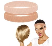 Jinlaili 2 Pezzi Fascia Parrucche di Antiscivolo, Fascia Capelli in Silicone, Fascia Parrucche Elastica, Accessori per Parrucca Fissa, Senza Cuciture, Fascia Parrucca per Parrucca Sport Yoga(A)