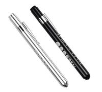 Jinlaili 2 Pezzi Luce diagnostica con Clip da tasca,Medico LED Penlight con Il Calibro della Pupilla,Torcia Penna Led,Riutilizzabili Medico LED Penlight,per infermieri medici (Nero e Argento)