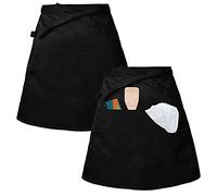 Jinlaili 2 Pezzi Mezzo Grembiuli da Cucina, Grembiuli Cameriere con Tasche, Grembiuli con 2 Tasche per Ristorante, Cameriere Grembiule per Chef, Uomo Donna Cucina Domestica Lavoro, 40×60cm (Nero)