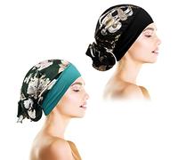 Jinlaili 2 × Turbante Chemioterapia, Copricapo Chemioterapia Donna, Elegante Floreale Turbante, Bandana Chemioterapia per Chemioterapia Il Cancro,Sonno, Perdita dei Capelli