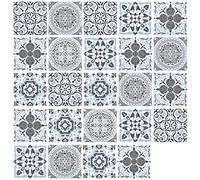 Jinlaili 24 Pz Adesivi per Piastrelle Cucina, 10 x 10cm PVC Decorazione Piastrelle Cucina, Piastrelle da Parete Autoadesive per Fai-da-Te Rimodellare Piastrelle della Cucina, Grigio