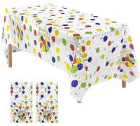 Jinlaili 2PCS Tovaglia Rettangolare di Plastica, Colorato Tovaglie per Feste di Compleanno 137x274cm, Tovaglia Antimacchia Copritavolo, Tovaglie Riutilizzabile, Tovaglie da Cucina Giardino Picnic