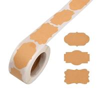Jinlaili 300pezzi Etichette Kraft Adesive, 5cm Etichette Regalo Adesive, Etichette Autoadesive, Adesivi Vuoti per Bottiglie Marmellata Barattoli Fatta a Mano Confezione Regalo